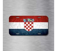 Placa de matrícula dividida con la bandera croata de Croacia Zagreb, 15,2 x 30,5 cm