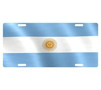 Placa de matrícula personalizada con la bandera de Argentina Iii, 6 x 12 pulgadas