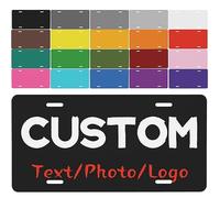 Placa de matrícula Personalizada Etiqueta de Coche Engrosada Personalizada con Texto, Imagen, Foto, Logotipo, Nombre - Etiquetas de Coche de Aluminio de Metal Personalizadas 6 x 12 Pulgadas