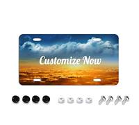 Placa de matrícula personalizada para la parte delantera del coche personalizada, añade tus propias texto imagen foto logotipo diseño de arte etiquetas de coche letrero de matrícula 6 x 12 pulgadas