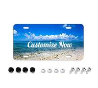 Placa de matrícula personalizada para la parte delantera del coche personalizada, añade tus propias texto imagen foto logotipo diseño de arte etiquetas de coche letrero de matrícula 6 x 12 pulgadas