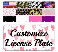 Placa de matrícula personalizada personalizada de 3 x 6 pulgadas personalizada de metal de aluminio novedad mini placas de etiqueta de licencia con texto de nombre para bicicleta niños coche de