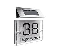 Placa de matrícula solar para casa, LED digital de alto brillo para pared, jardín, puerta, hogar, placa de control de luz