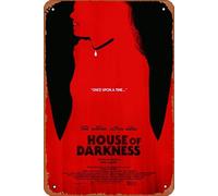 Placa de metal con diseño de House of Darkness, 20,3 x 30,5 cm, decoración de pared retro vintage