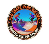 Placa de metal con diseño de parque de patinaje de la vieja escuela de los