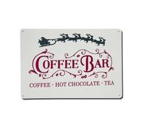 Placa de metal con diseño de trineo de café