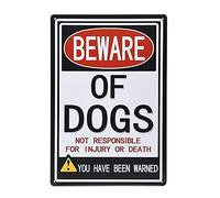 Placa de metal con texto en inglés «Beware Of Dogs» o «Scary You have Been Warn» (12 x 16 pulgadas)