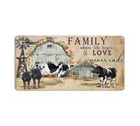 Placa de metal con texto en inglés «Family Where Life Begins And Love Never Ends» vintage de metal para pared, granja, 15,2 x 30,5 cm, resistente al viento, para el hogar, bar, tienda, hombre, cueva y