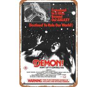 Placa de metal con texto en inglés «God Told Me To (1976) para decoración de pared retro vintage de 8 x 12 pulgadas