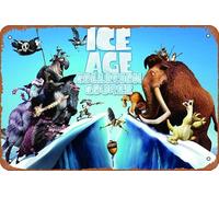Placa de metal con texto en inglés "Ice Age 5 Collision Course" de 8 x 12 pulgadas, decoración de pared retro vintage