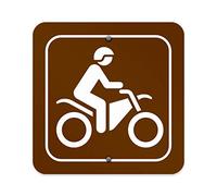 Placa de metal de aluminio para exteriores con diseño de parques recreativos de moto, 30,5 x 30,5 cm