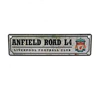 Placa de metal del Liverpool FC para colgar en la pared, estilo retro, con la leyenda "Anfield RD L4".