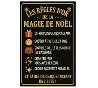 Placa de metal las reglas de oro de la magia de Navidad