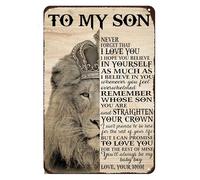 Placa de metal para la decoración de regalo My Son Never Forget I Love You Be Love From Mom Home para pared con texto en inglés en inglés "My Son Never Forget I Love You Be Love From Mom Home (8 x 12 pulgadas)