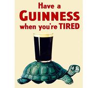 Placa de metal para pared, publicidad vintage, 20 x 15 cm, diseño de pub, bar, cueva, hogar, dormitorio, oficina, cocina, regalo - Guinness Draught Stout Ale Pint Irlanda