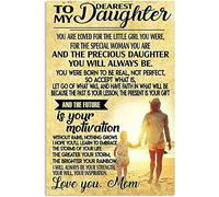 Placa de metal para póster con texto en inglés «To My Dearest Daughter You were Born to Be Real» de metal retro, letrero de aluminio vintage para decoración del hogar, habitación, decoración de metal