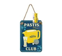 Placa de metal Pastis Petanque Club - Deco Vintage 20 x 14 cm