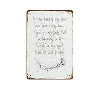 Placa de metal retro con texto en inglés «Scottish Wedding Vows Shared Ye Are Blood of My Blood and Bone of My Bone of My Bone» para bar, pub, club, cafetería, decoración del hogar, arte de pared