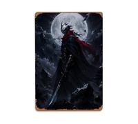 Placa de metal retro para pared, diseño de caballero de la sombra iluminada por la luna, para el hogar, bar, pub, cafetería, garaje, regalo único, 20 x 30 pulgadas