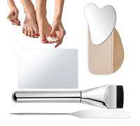 Placa de mezcla de base de maquillaje, paleta de mezcla de acero inoxidable con 4 batidoras ergonómicas, perfecta para aplicar sombras de ojos y base para madres o novias