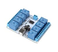 Placa de módulo de relé controlado de 8 canales USB tipo B DC 12V Control de computadora programable para automatización de robótica