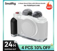 Placa de montaje en forma de L SmallRig con mango de silicona para FUJIFILM X-M5 empuñadura de silicona para X-M5 Color negro plateado 4875 4876 (Black)