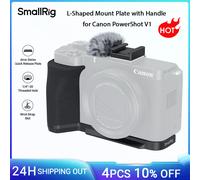 Placa de montaje en forma de L SmallRig 5808 con asa para Canon PowerShot V1, negra