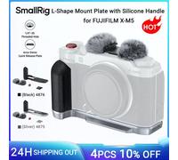 Placa de montaje en forma de L SmallRig X-M5 para FUJIFILM X-M5, con mango de silicona Botón de liberación de obturador Cubierta de zapata (plateada/negro) (Black) 4876