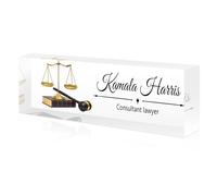 Placa de nombre de escritorio personalizada, placas de nombre personalizadas de acrílico para obsequios de oficina, decoración de escritorio, abogado, empleados