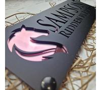 Placa de nombre de establo de caballo, placa de nombre personalizada para caballos, placa de señal de puerta estable cortada con láser, letrero de nombre de caballo para puerta, regalo personalizado