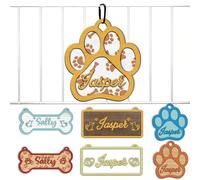 Placa de nombre personalizada para jaula de perro, letrero de madera personalizado con letras en relieve, diseño duradero e impermeable para accesorios de perrera, uso en interiores o exteriores