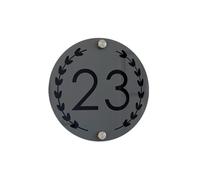 Placa De Número Casa for Exteriores, Acrílico 3D Doble Capa, Señal Dirección for Pared Del Hogar, Flor Habitación, Nombre, 1 Ud(Grey Black,16X16CM)