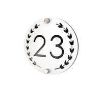 Placa De Número Casa for Exteriores, Acrílico 3D Doble Capa, Señal Dirección for Pared Del Hogar, Flor Habitación, Nombre, 1 Ud(White Black,25X25CM)