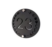 Placa De Número Casa for Exteriores, Acrílico 3D Doble Capa, Señal Dirección for Pared Del Hogar, Flor Habitación, Nombre, 1 Ud(Black Black,20X20CM)