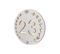 Placa De Número Casa for Exteriores, Acrílico 3D Doble Capa, Señal Dirección for Pared Del Hogar, Flor Habitación, Nombre, 1 Ud(White Gold,25X25CM)