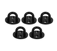 Placa de ojo de acero inoxidable 304 con anillo, almohadilla negra engrosada para montaje en pared y montaje en techo - gancho en forma de U colgante de techo (6 mm)