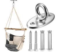 Placa de Ojo de Acero Inoxidable, M8 Ganchos de Techo, Placas de Ojo, Ojales de Pared para Fijación de Toldo Gancho de Techo Pared para Colgar Columpio Yoga Saco de Boxeo Yoga Hamaca(500 kg)