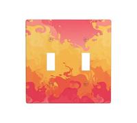Placa de pared abstracta con forma de remolino de humo y fuego de doble banda, tamaño estándar, 11,4 x 11,4 cm