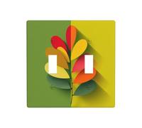 Placa de pared abstracta moderna geométrica para interruptor de doble banda, tamaño estándar, 11,4 x 11,4 cm