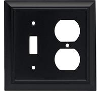 Placa de pared arquitectónica para interruptor de palanca única/salida dúplex/placa de interruptor/cubierta, negro plano, el embalaje puede variar