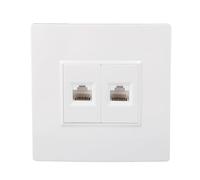 Placa de Pared Cat 6, Placa de Pared Ethernet Cat 6 de 2 Puertos, Cat6 Keystone Hembra a Hembra RJ45 Acoplador Conector de Salida, Compatible con Cat 6/6a/5/5e