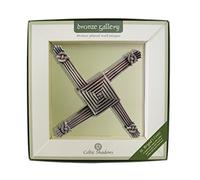 Placa de pared chapada en bronce con diseño de cruz de Santa Brígida