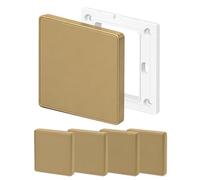 Placa de Pared Ciega, Cubierta Ciega Empotrada, 8,6 X 8,6 Cm Plástico Sin Tornillos Cubierta de Enchufe de Una Sola Marcha Para Enchufes o Interruptores no Utilizados (Oro Champán (4 PCS))