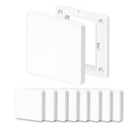 Placa de Pared Ciega, Cubierta Ciega Empotrada, 8,6 X 8,6 Cm Plástico Sin Tornillos Cubierta de Enchufe de Una Sola Marcha Para Enchufes o Interruptores no Utilizados (Blanco (8 PCS))