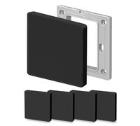 Placa de Pared Ciega, Cubierta Ciega Empotrada, 8,6 X 8,6 Cm Plástico Sin Tornillos Cubierta de Enchufe de Una Sola Marcha Para Enchufes o Interruptores no Utilizados (Negro (4 PCS))