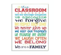 Placa de pared con arte tipogr fico ""The Kids Room"" de Stupell en ""This Classroom Rules"" (11 x 0,5 x 15). Fabricada con orgullo en EE. UU.