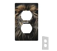 Placa de pared con cabeza de león en blanco y negro, cubierta decorativa para interruptor de pared, cubierta de interruptor de 1 banda, cubierta de salida de borde, placa de interruptor de palanca