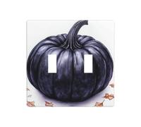 Placa de pared con diseño de calabaza negra, diseño de fantasía, doble banda, tamaño estándar, 11,4 x 11,4 cm