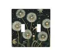 Placa de pared con diseño de diente de león blanco retro, tamaño estándar, 11,4 x 11,4 cm