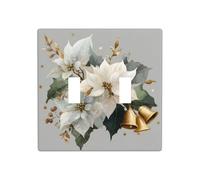 Placa de pared con diseño de hojas de acebo con tres campanas doradas, tamaño estándar, 11,4 x 11,4 cm